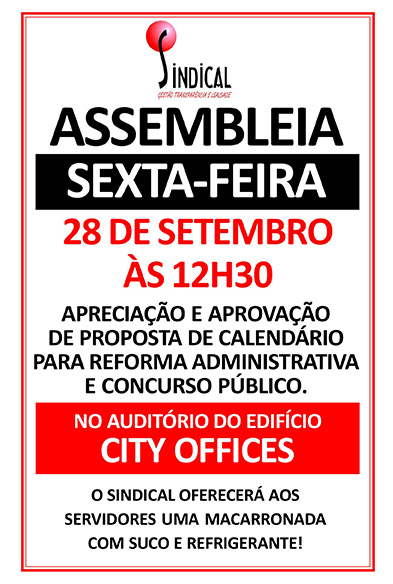 Leia mais sobre o artigo Amanhã tem assembleia!
